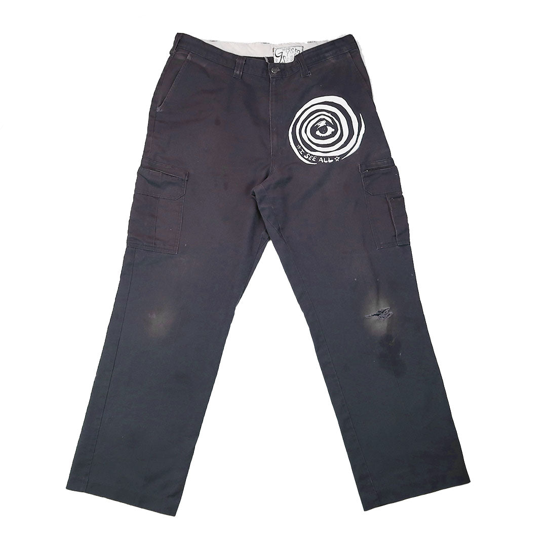 “I See All" (Eye Spiral) Upcycled Dickies Pants - XL