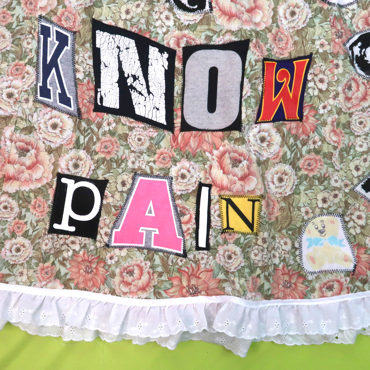 1OF1 “You Don’t Know Pain Like I Know Pain” Patchwork Dress - Medium