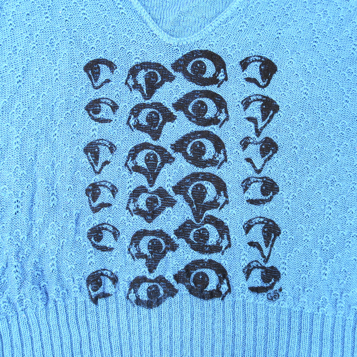 "Melted Visions" Blue Sweater Vest - Medium
