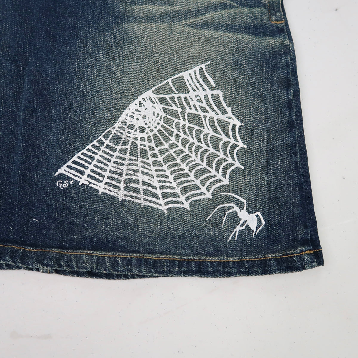 "Cobweb Club" Denim Skirt - Medium