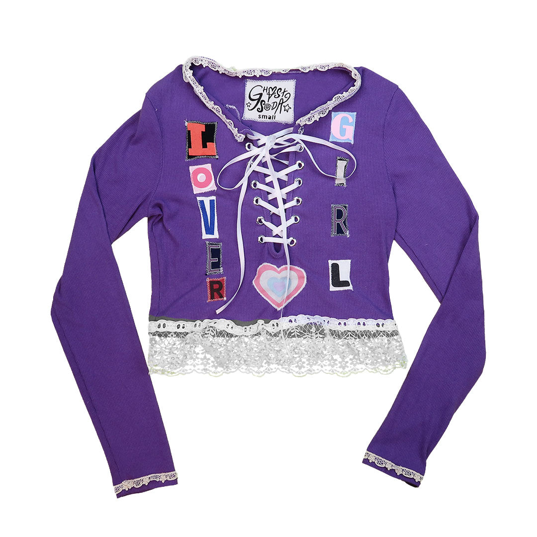 1OF1 “Lover Girl” Purple Lace Top - Small