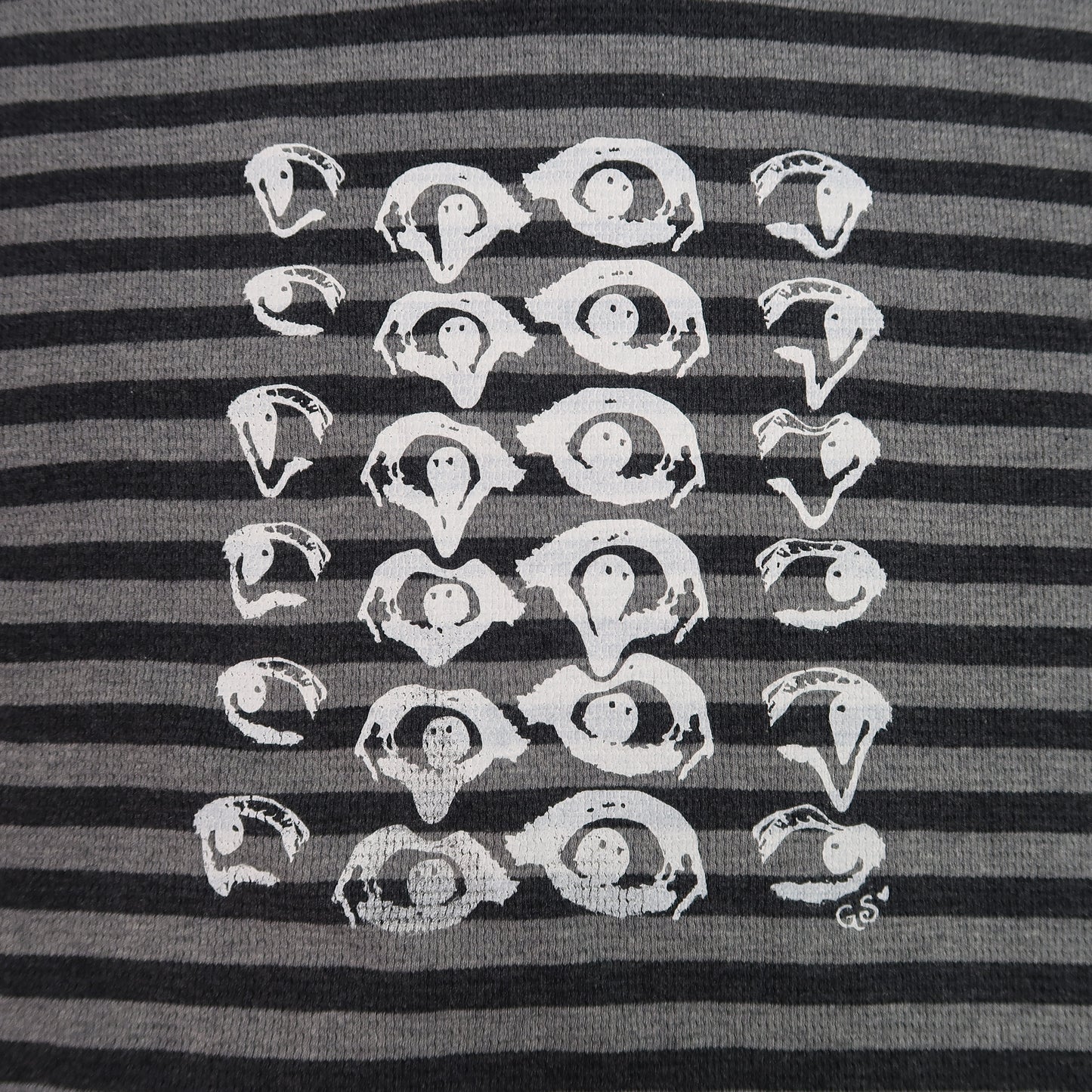 "Melted Visions” Striped Gray Thermal - XL