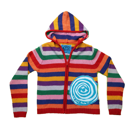 "I See All (Eye Spiral)" Rainbow Sweater - Small