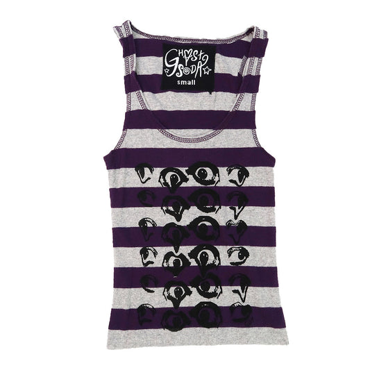 "Melted Visions" Purple Striped Tank - Small