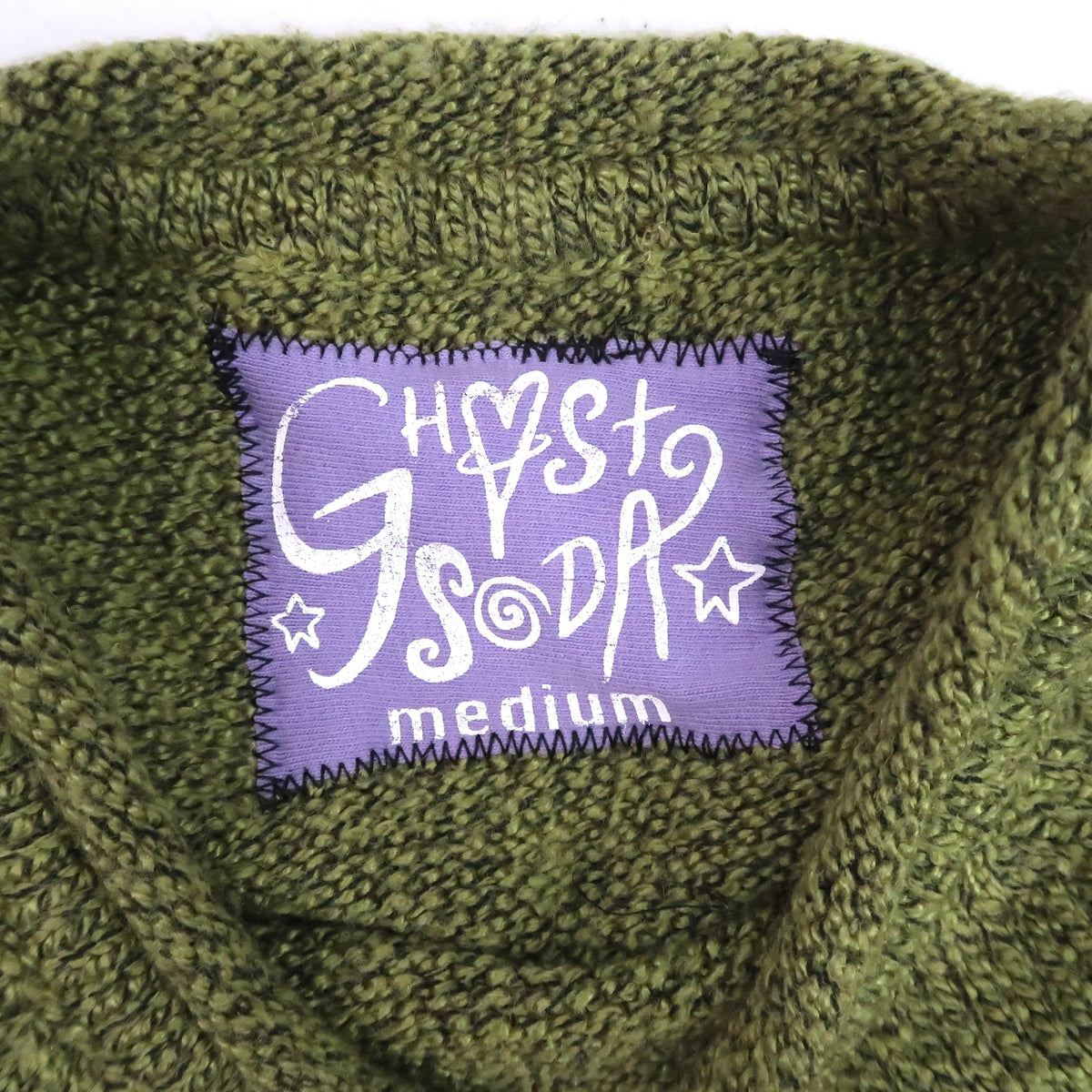 "I See All" (Eye Spiral) Apple Green Sweater - Medium