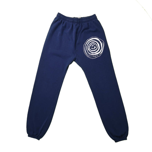 "I See All" Navy Blue Sweatpants - Small