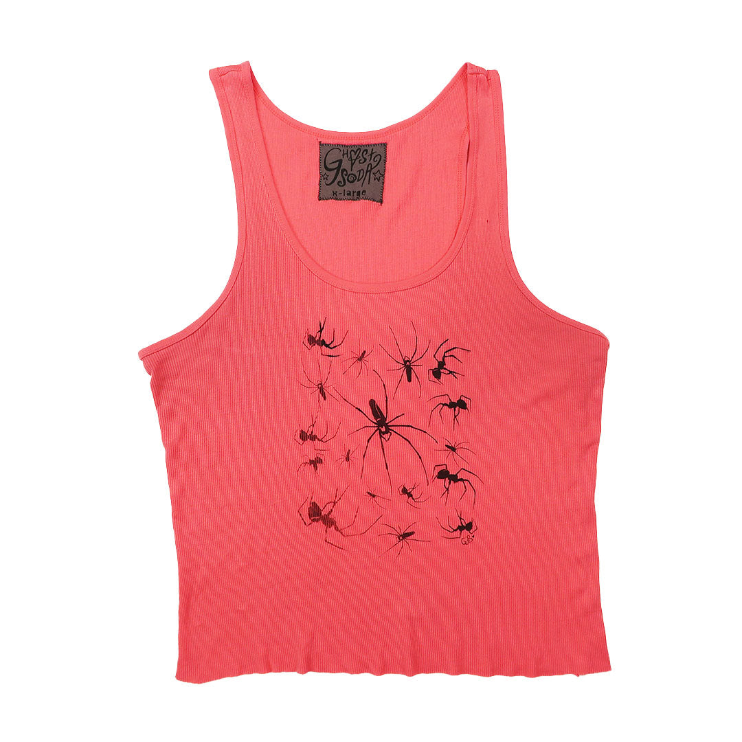 “I Love Spiders” Pink Tank Top - XL