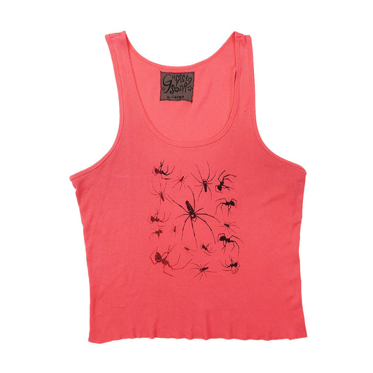 “I Love Spiders” Pink Tank Top - XL