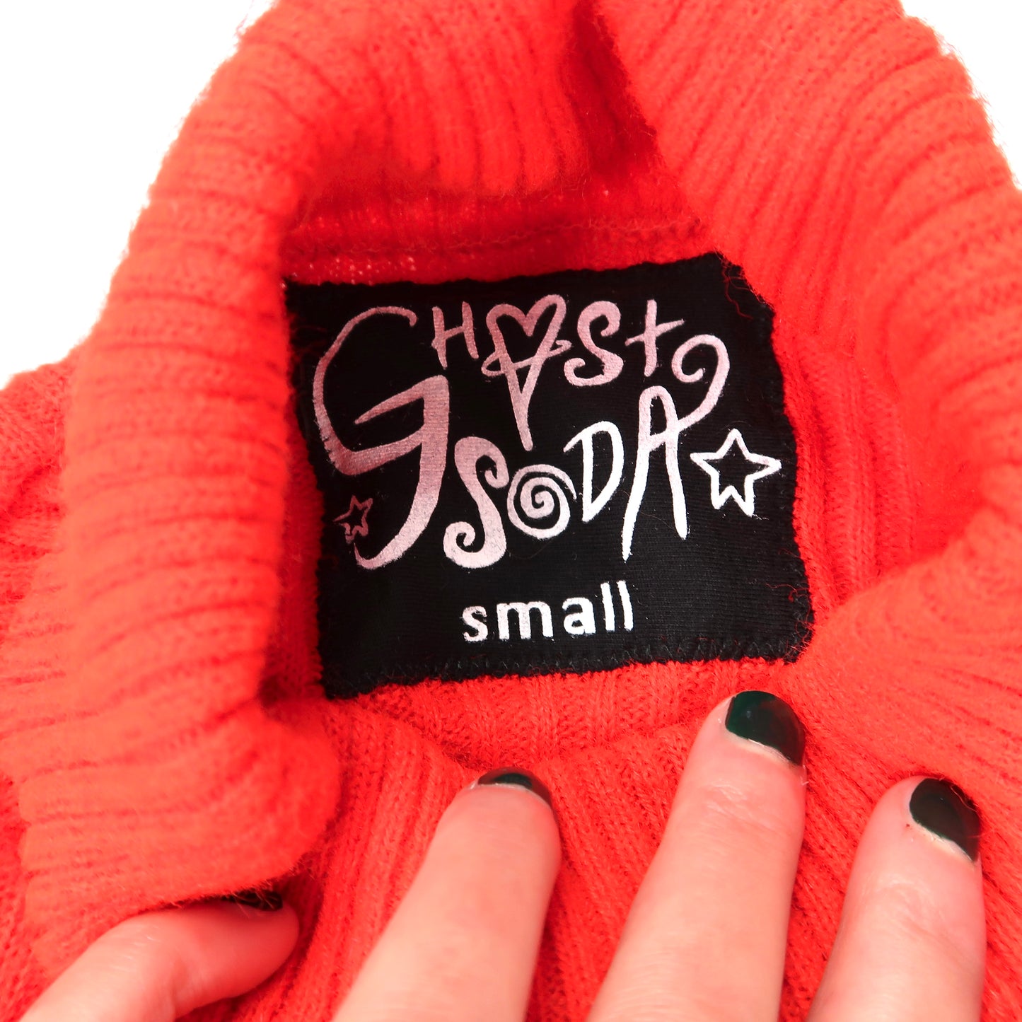 "Melted Visions" Cherry Red Turtleneck - Small