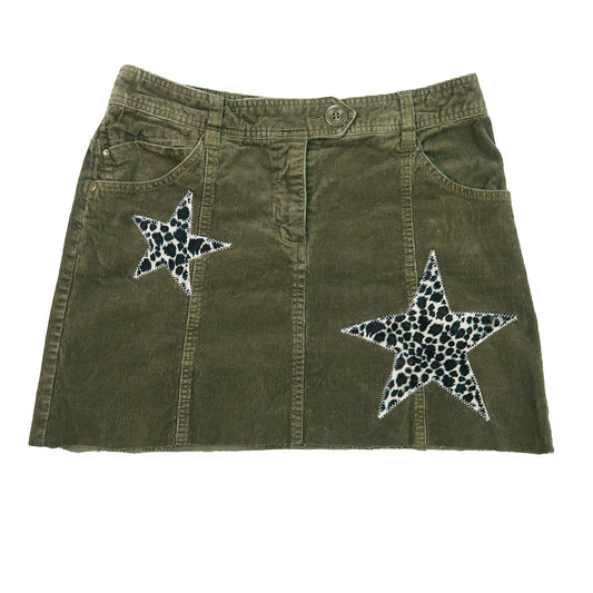 "CHEETAH STAR" Ghost Soda Patchwork Star Skirt - Medium