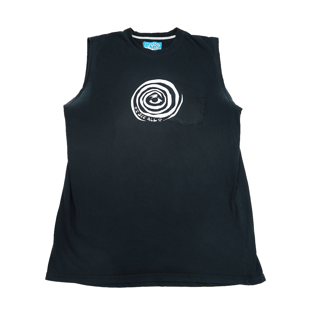 "I See All" (Eye Spiral) Black Tank Top - XXL