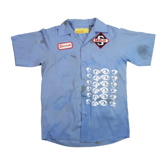 "Melted Visions" Vintage 80s Mechanic Button Up - Small