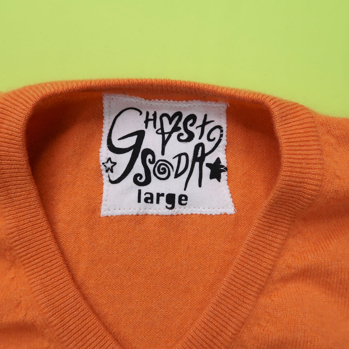 “I’M A STAR” Orange Distressed Sweater - Large