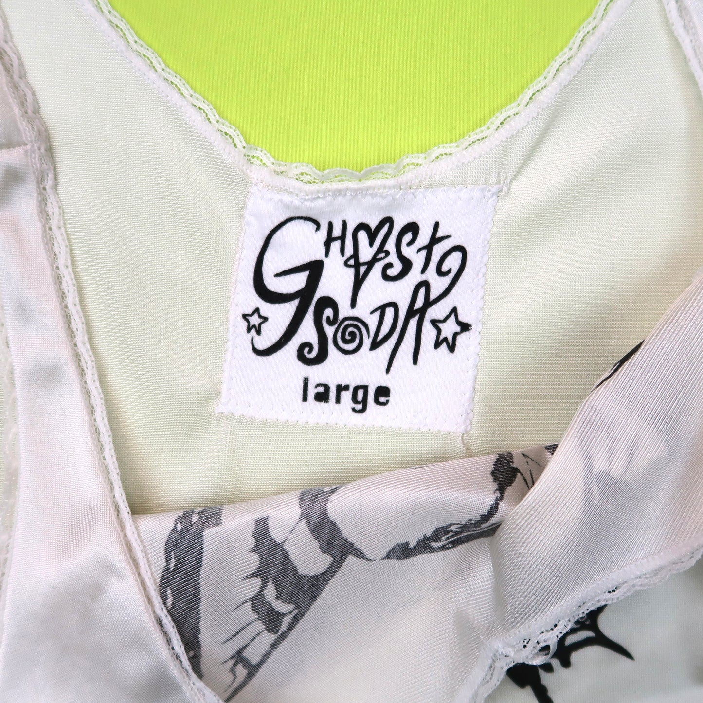 “Weeping Butterfly" White Slip Top - Large
