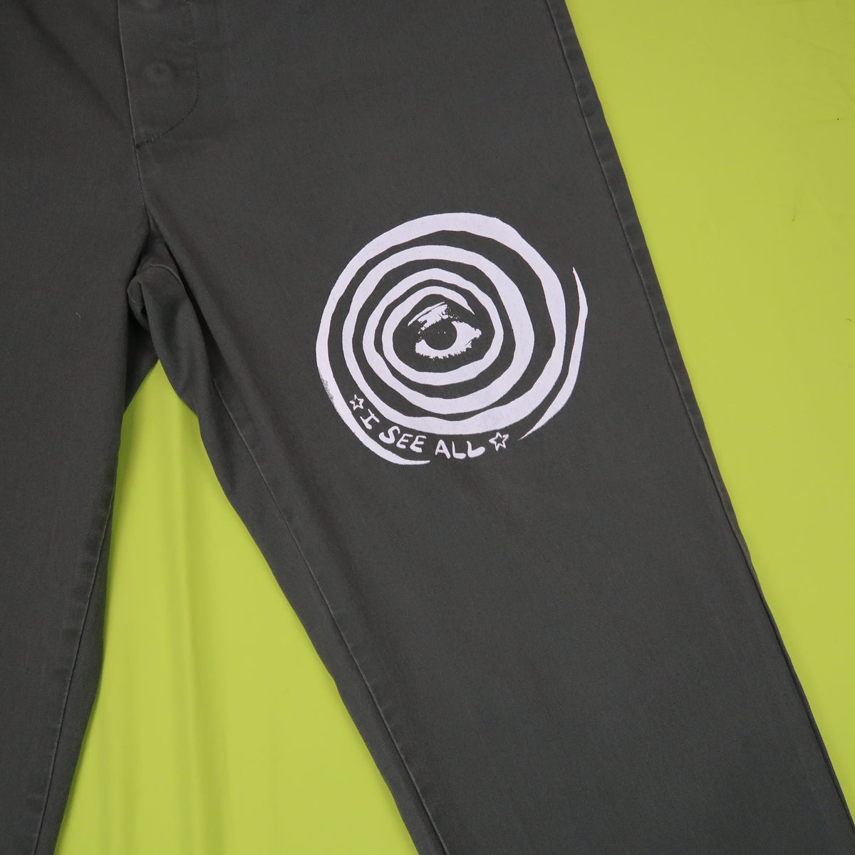 "I See All (Eye Spiral)" Green Pants - Large