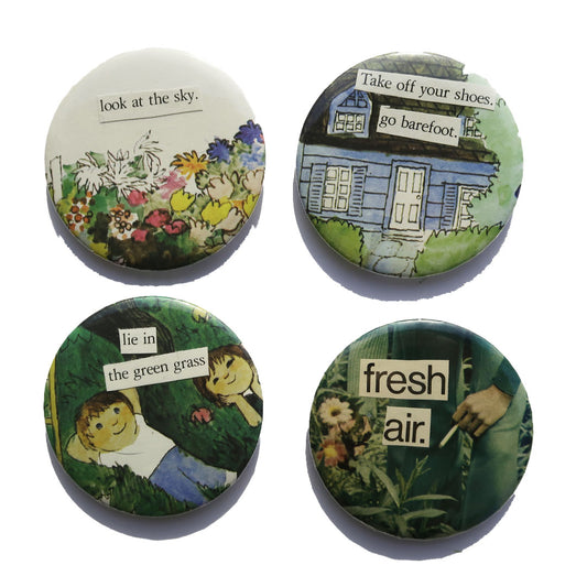 "Fresh Air" Vintage Pin Set of 4