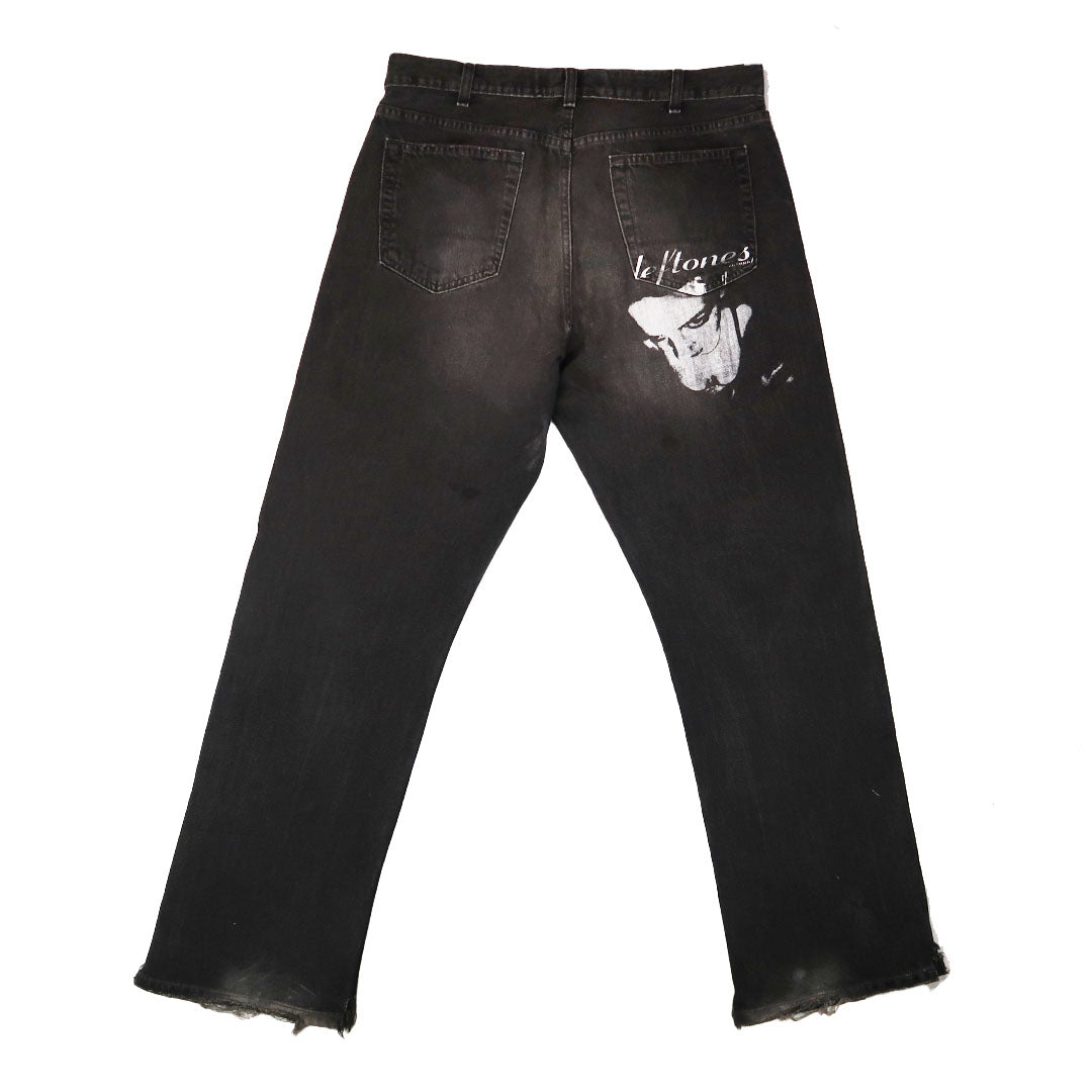 “Around the Fur" Black Distressed Jeans - XL