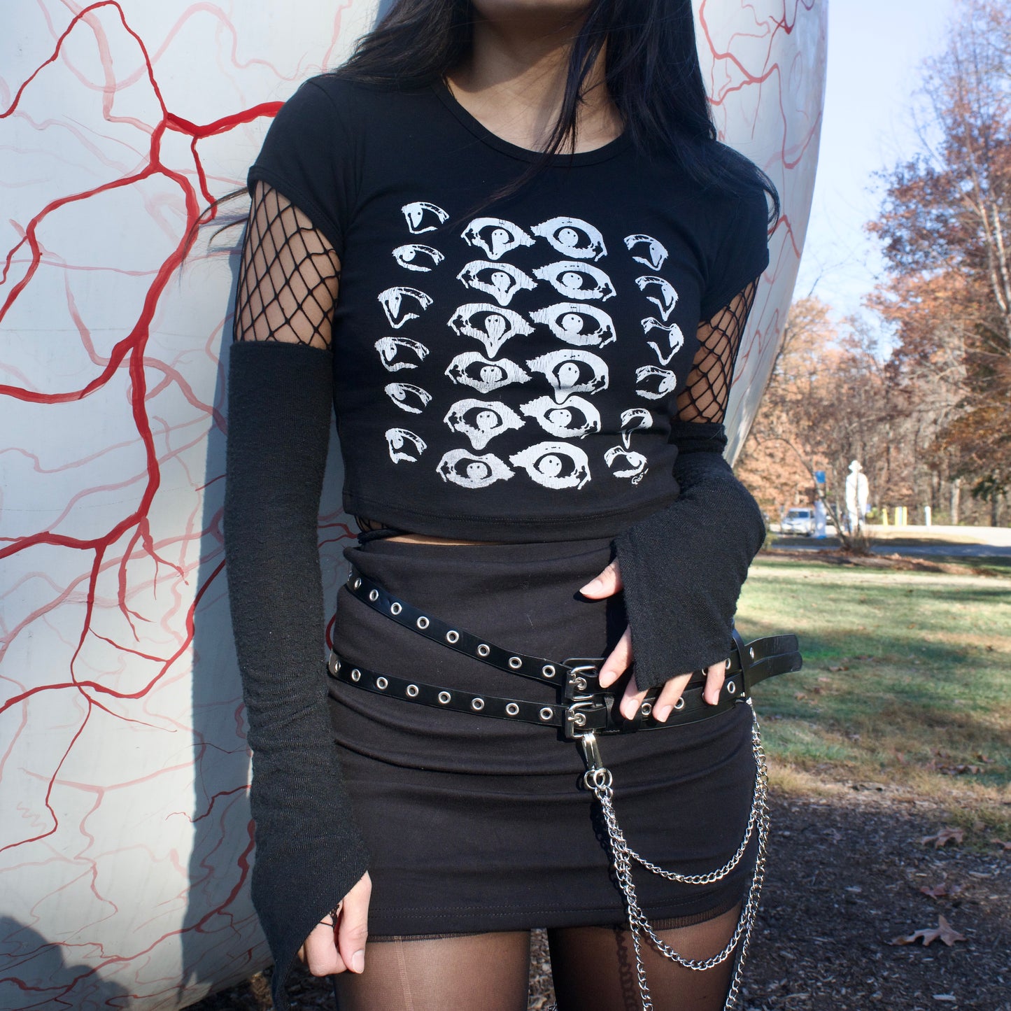 "Melted Visions" Black Baby Tee