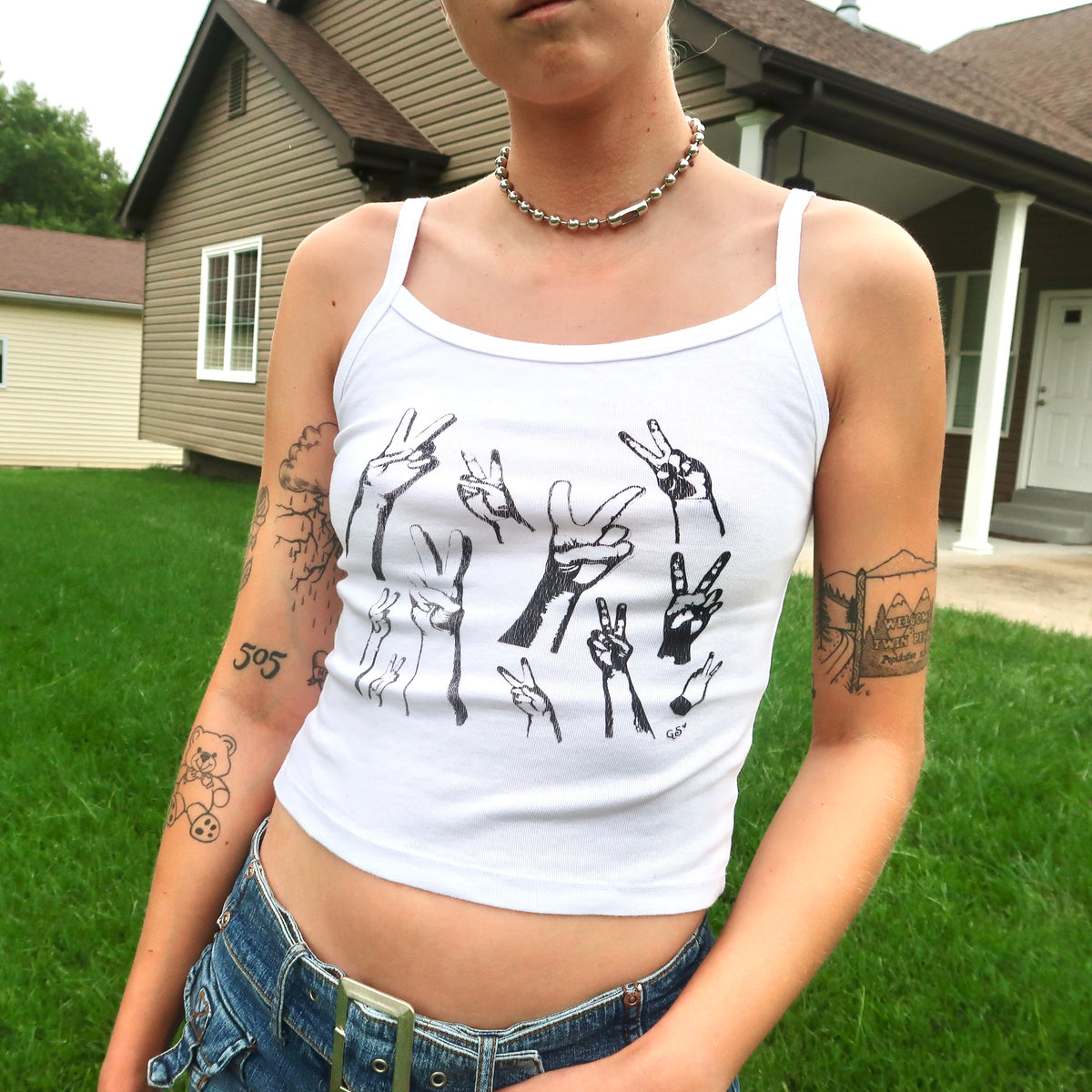 "Peacekeeper" Tank Top in White
