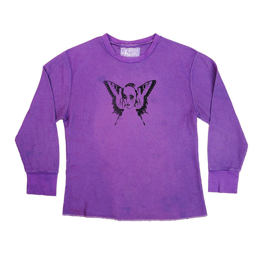 "Weeping Butterfly" Purple Thermal Long Sleeve - Medium
