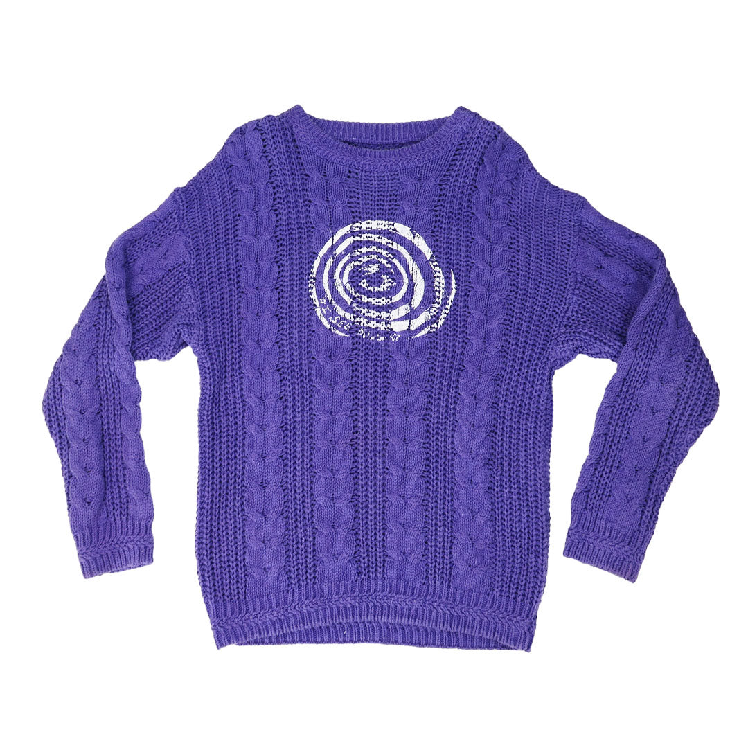 "I See All (Eye Spiral)" Purple Sweater - Large