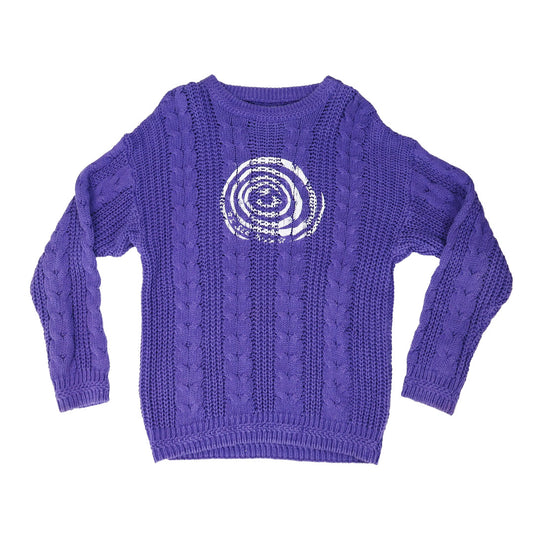 "I See All (Eye Spiral)" Purple Sweater - Large