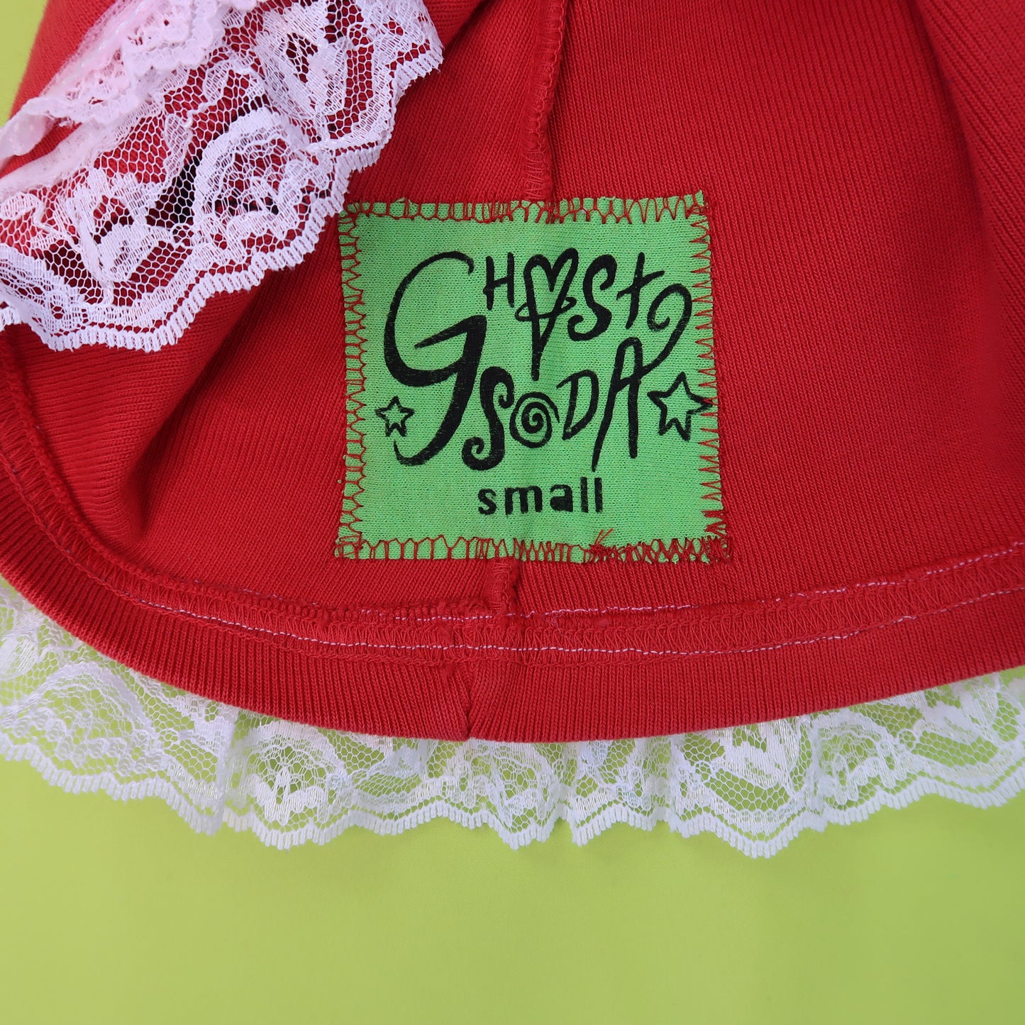 1OF1 “Fragile and Dangerous” REVERSIBLE Red Patchwork Dress - Small