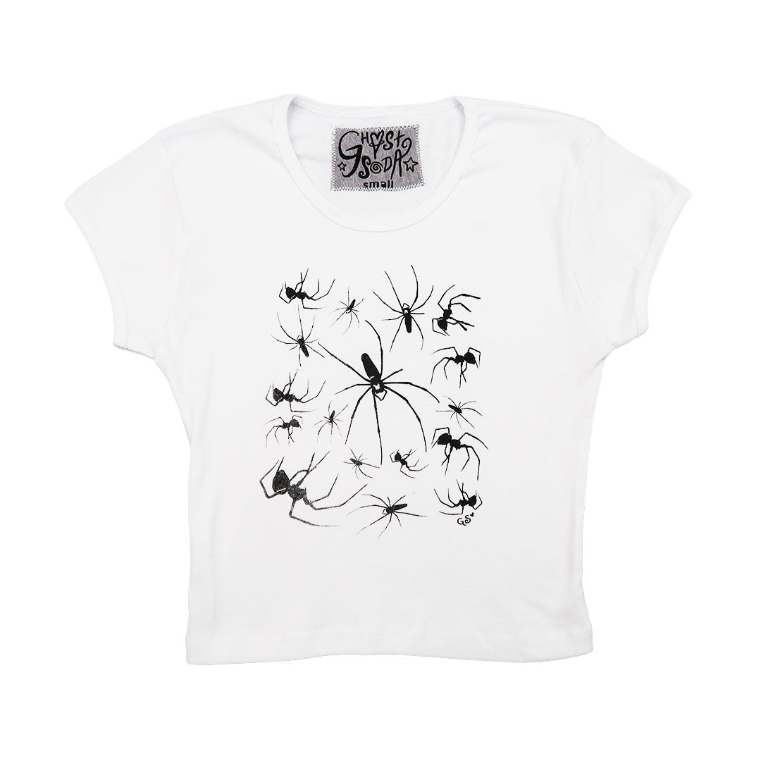 "I Love Spiders" White Baby Tee