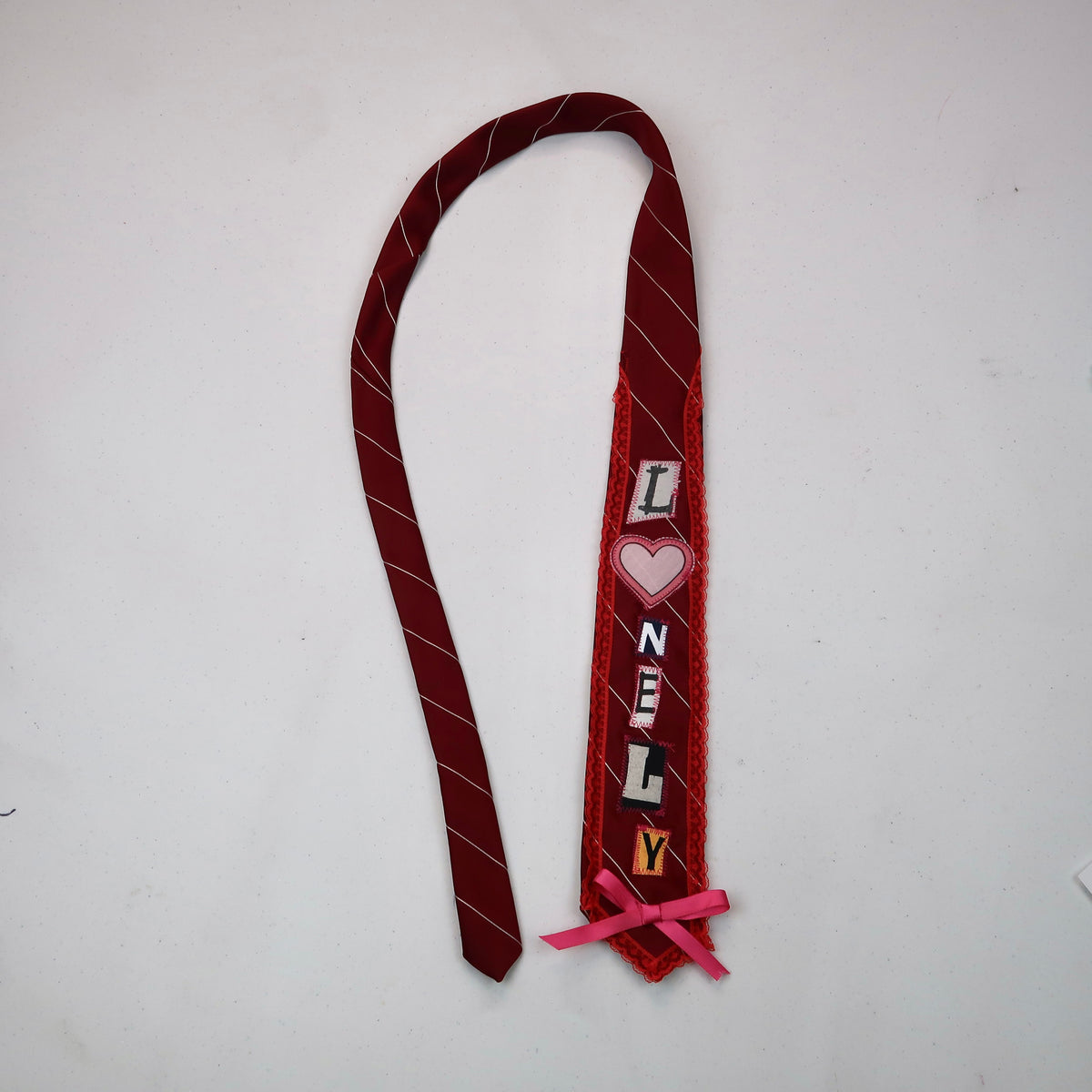 1OF1 “Lonely” Red Patchwork Tie
