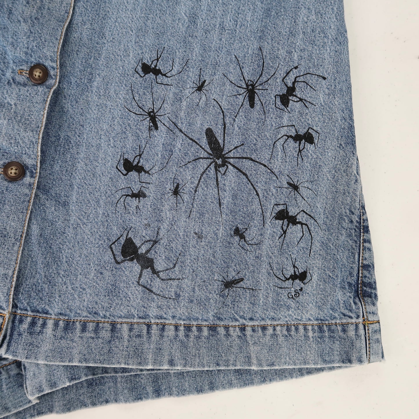 "I Love Spiders" Denim Skort - Medium