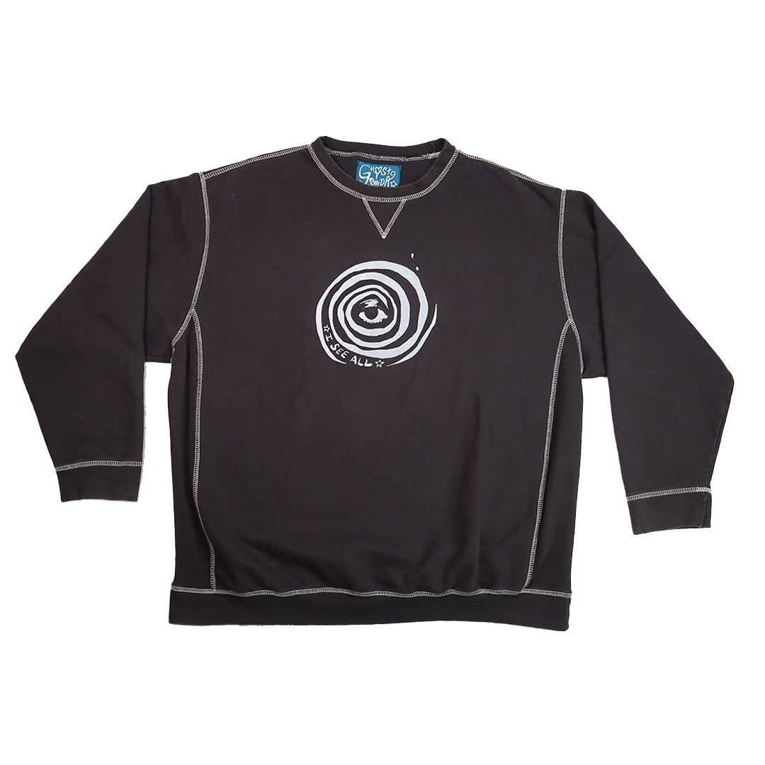 "I See All" (Eye Spiral) Dark Gray Sweatshirt - 2XL