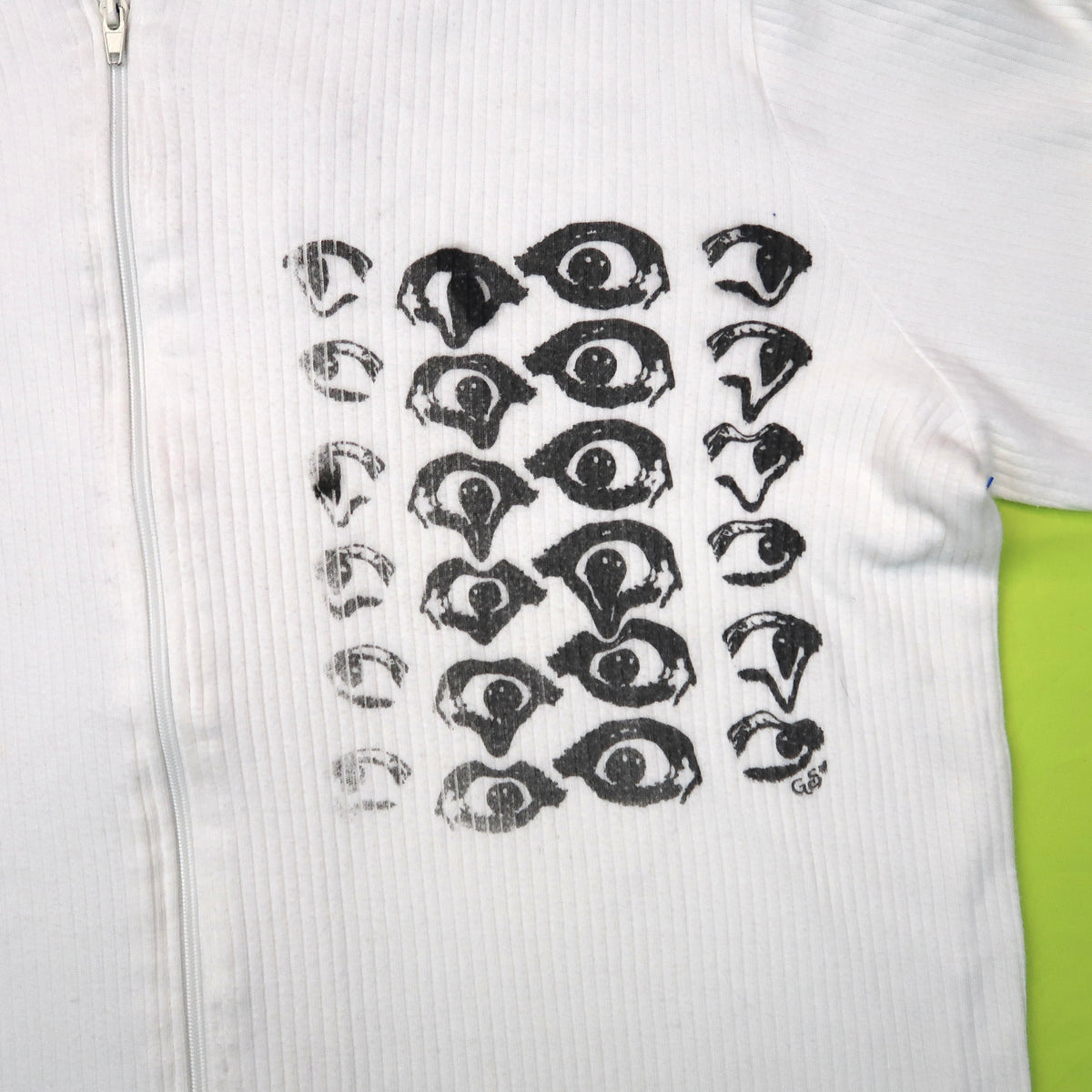 “Melted Visions" White Cardigan - XL