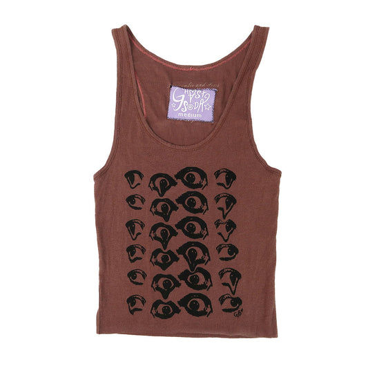 "Melted Visions" Brown Tank Top - Medium