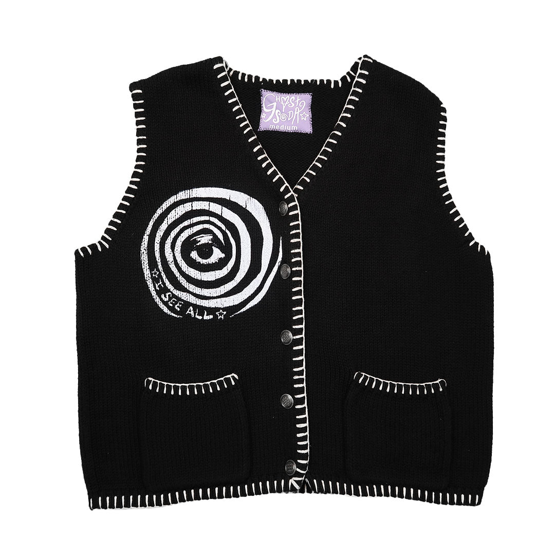 “I See All" (Eye Spiral) Sweater Vest - Medium