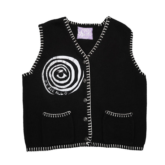 “I See All" (Eye Spiral) Sweater Vest - Medium