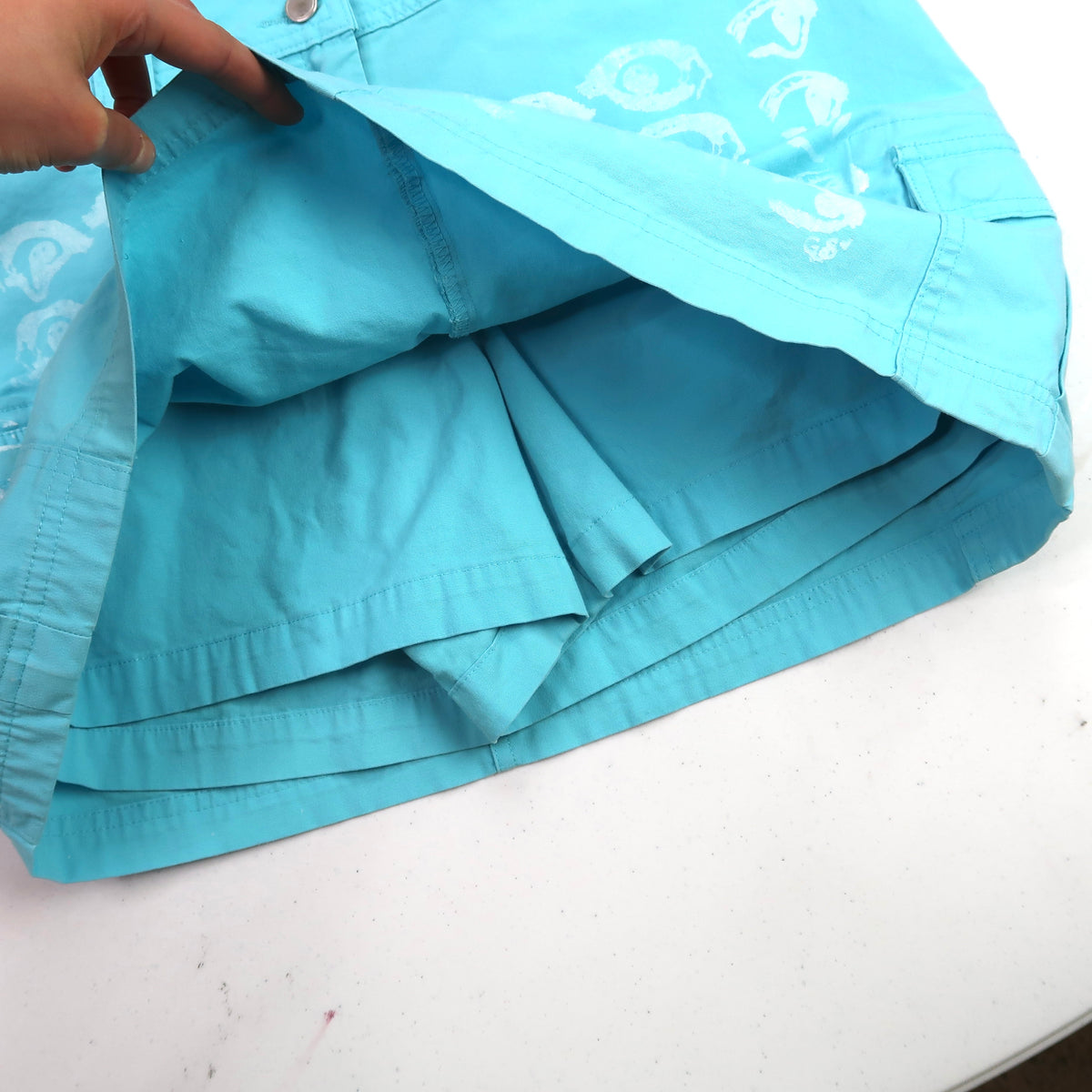 "Melted Visions" Blue Skirt - Medium