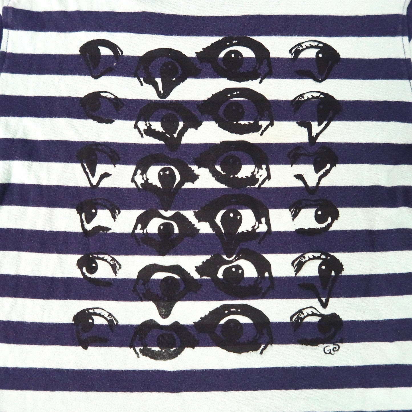 "Melted Visions" Striped Baby Tee - XS