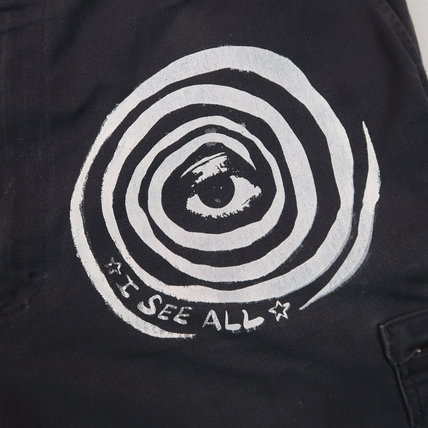 “I See All" (Eye Spiral) Upcycled Dickies Pants - XL