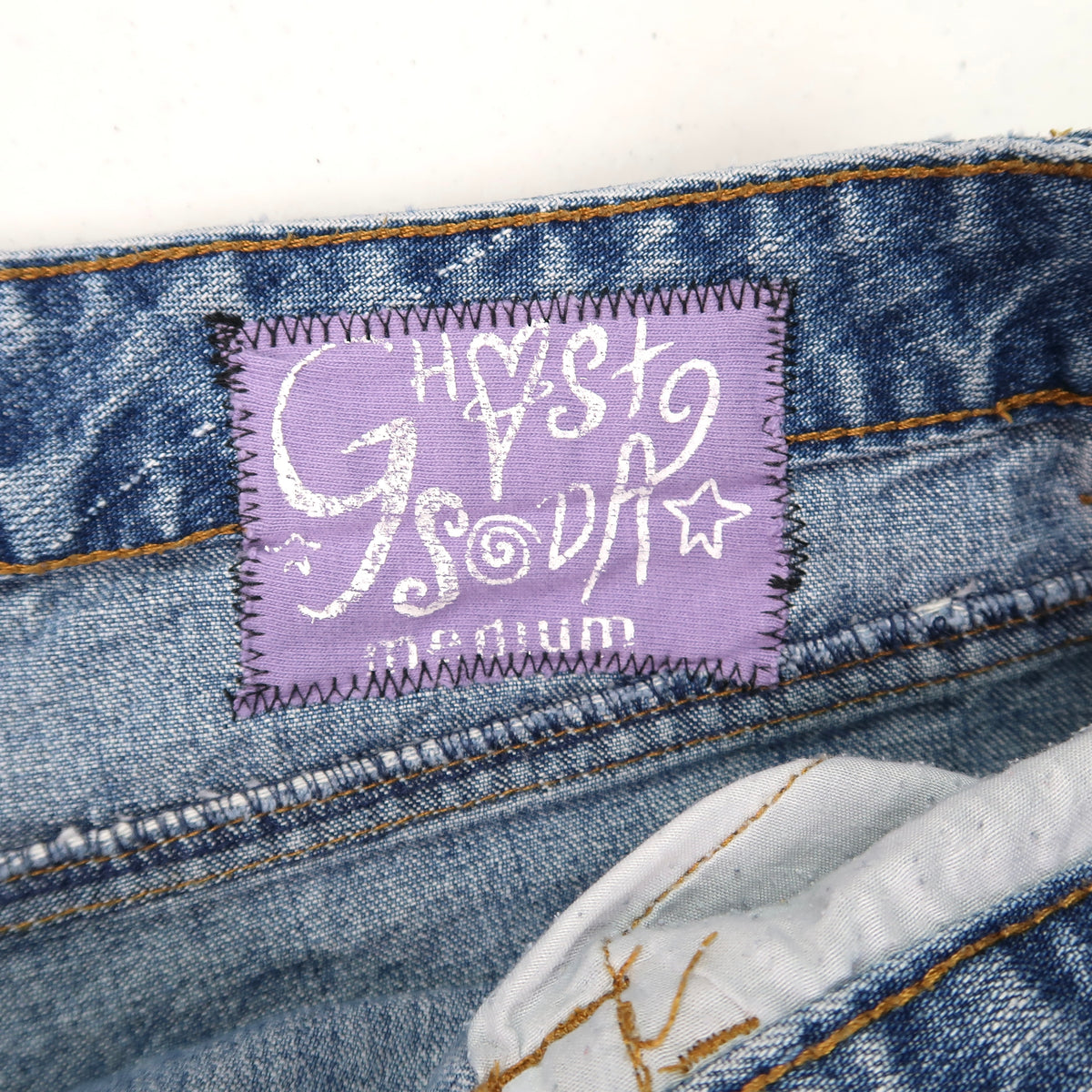 "Cobweb Club" Denim Shorts - Medium