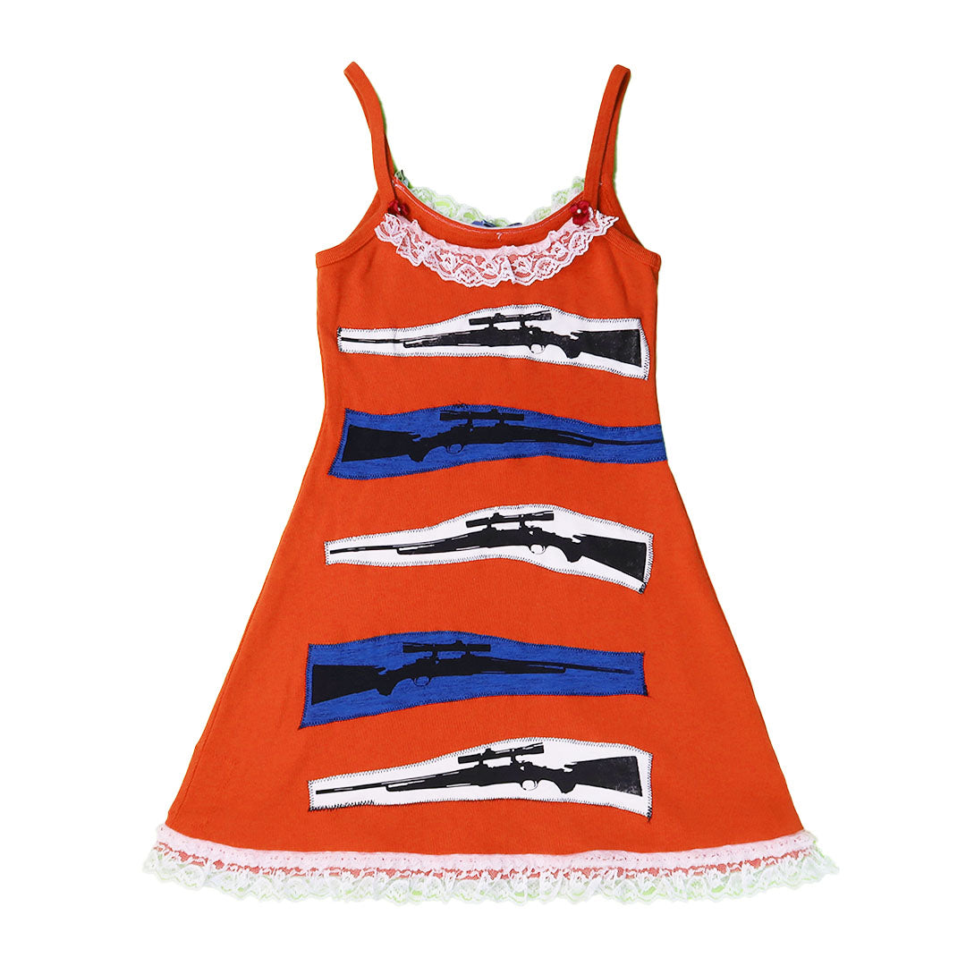 1OF1 “Fragile and Dangerous” REVERSIBLE Red Patchwork Dress - Small