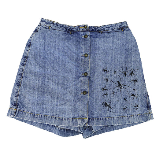 "I Love Spiders" Denim Skort - Medium
