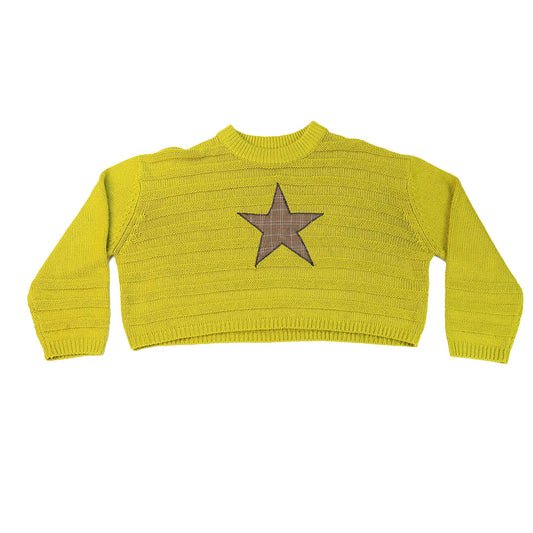 "I'M A STAR" Yellow Star Sweater - Medium