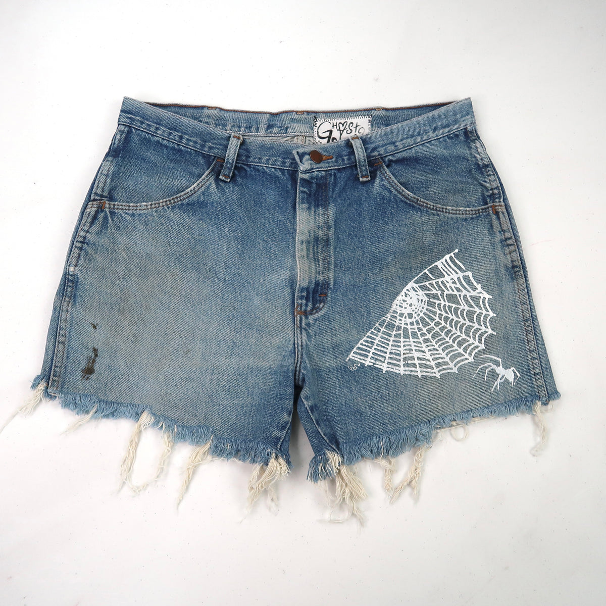 "Cobweb Club" Denim Shorts - large
