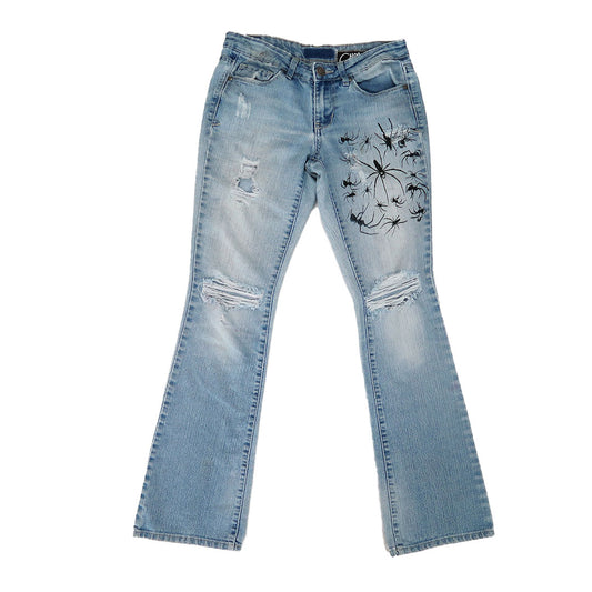 "I Love Spiders" Distressed Jeans - Small