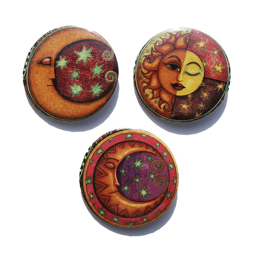 "Moon and Sun" Vintage Pin Set of 3