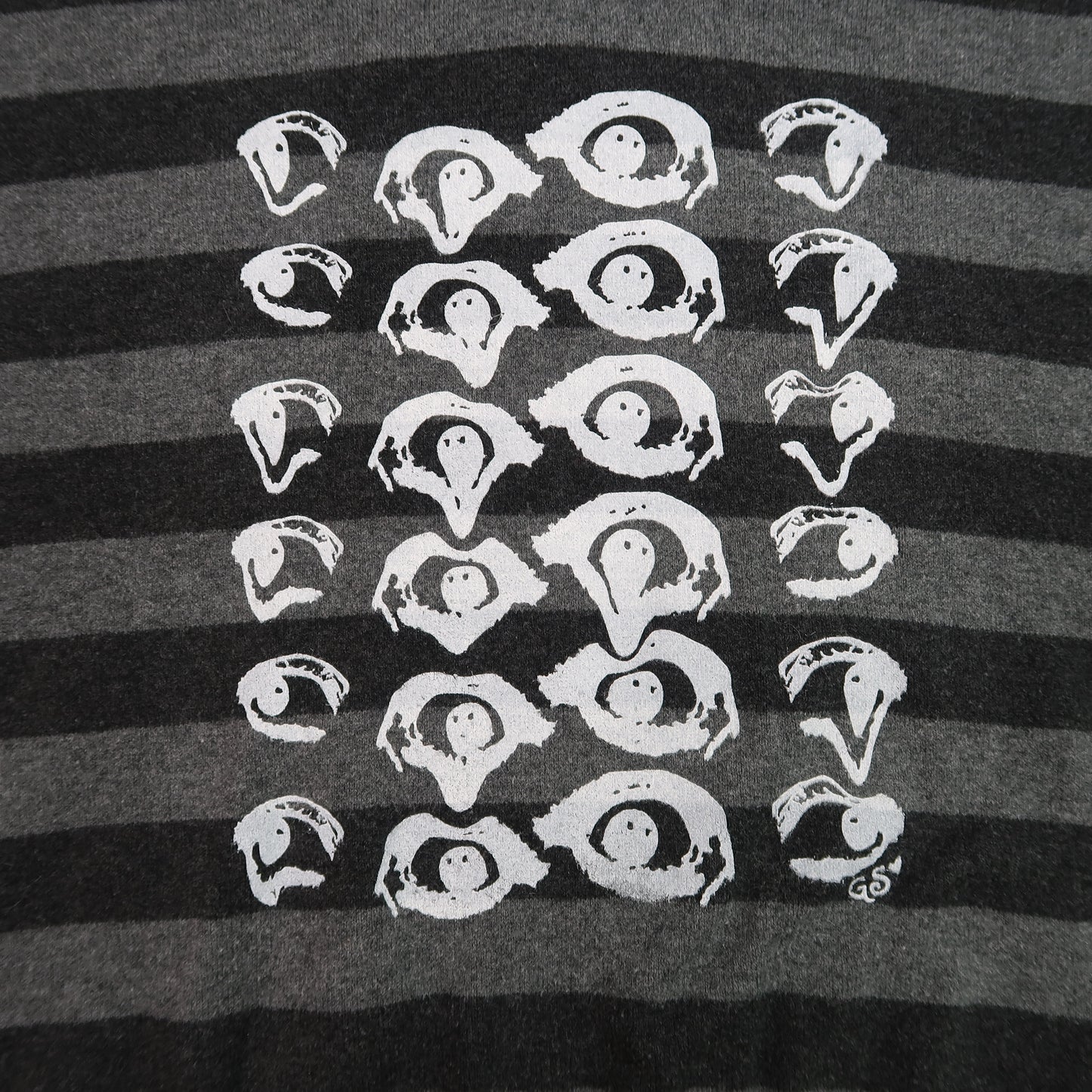 "Melted Visions" Striped Gray Sweater - XL