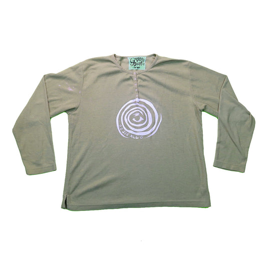 "I See All (Eye Spiral)" Green Long Sleeve - Large