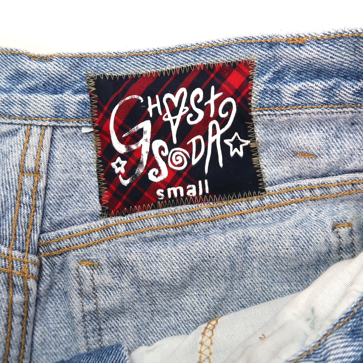 1OF1 "Cowpoke" Denim Patchwork Shorts - Small