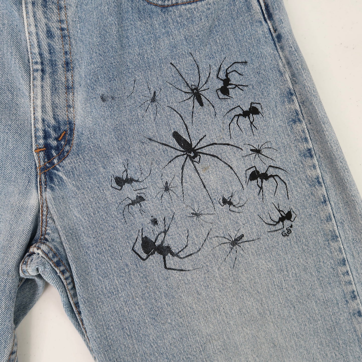 "I Love Spiders" Vtg Denim - Medium