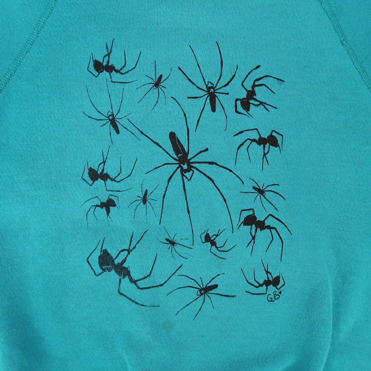 "I Love Spiders" Teal Sweatshirt - Small